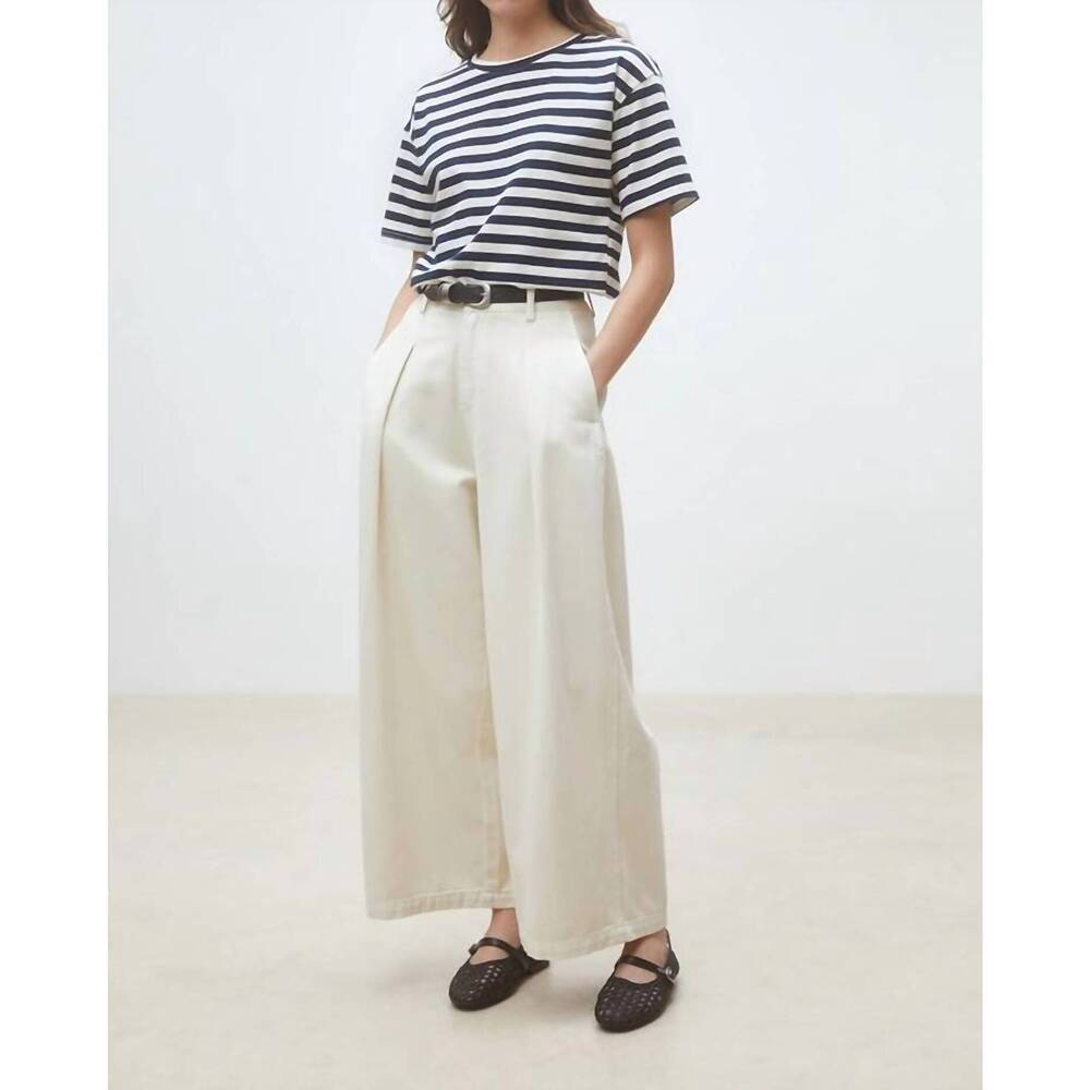 NEW SUNCOO martilo stripe short sleeve tee in bleu nuit